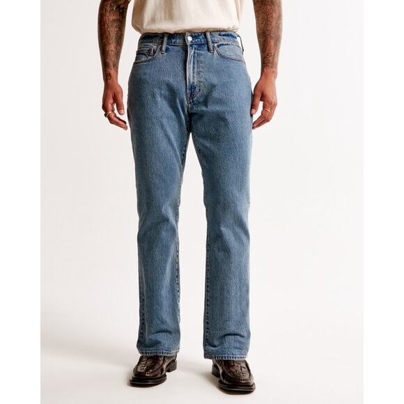 NWT Abercrombie & Fitch Vintage Stretch Athletic Straight Jeans 32x30 Blue Wash - Picture 13 of 13